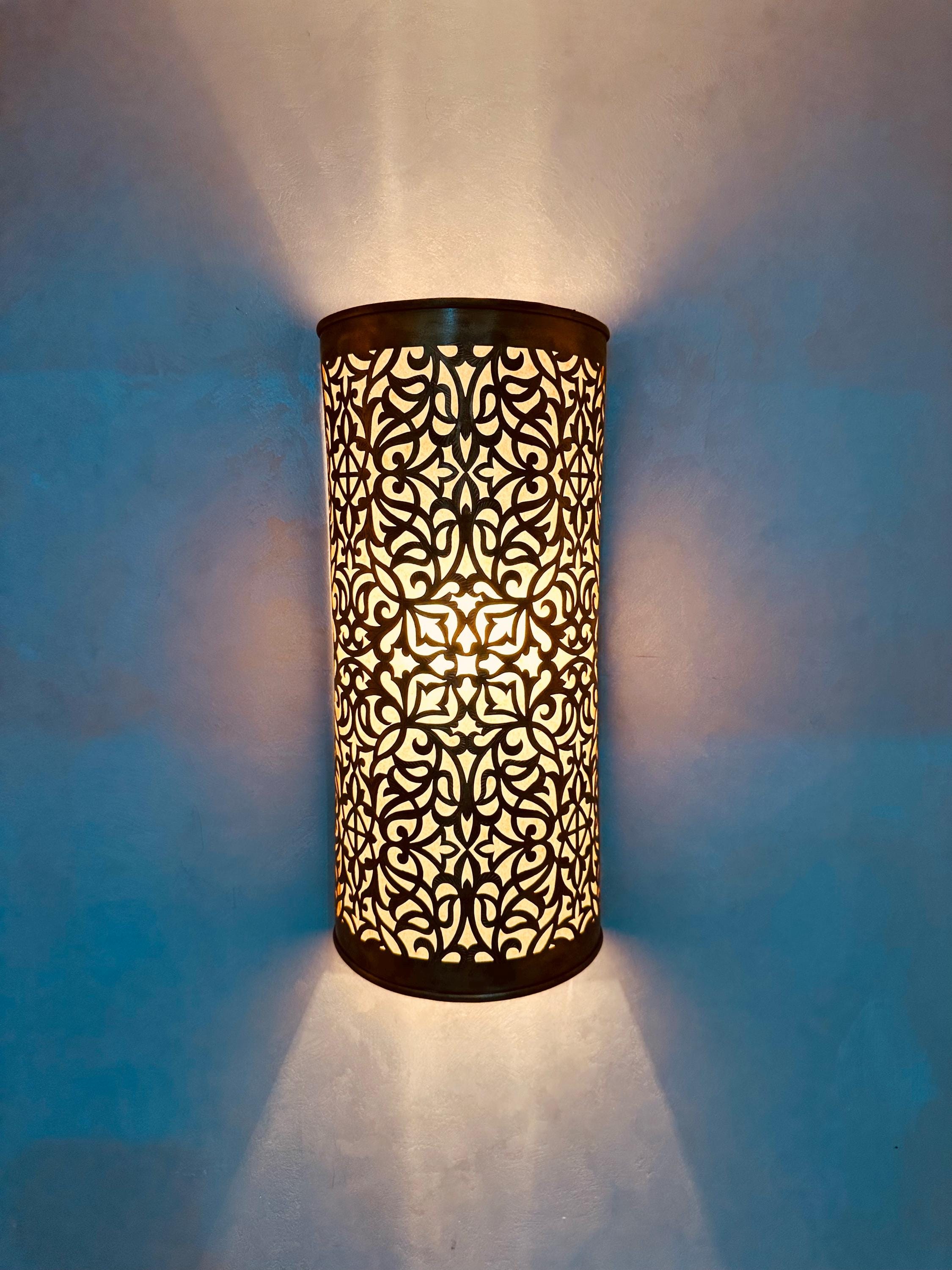 Handmade Moroccan Brass Wall Sconce: Elegant Home Lighting