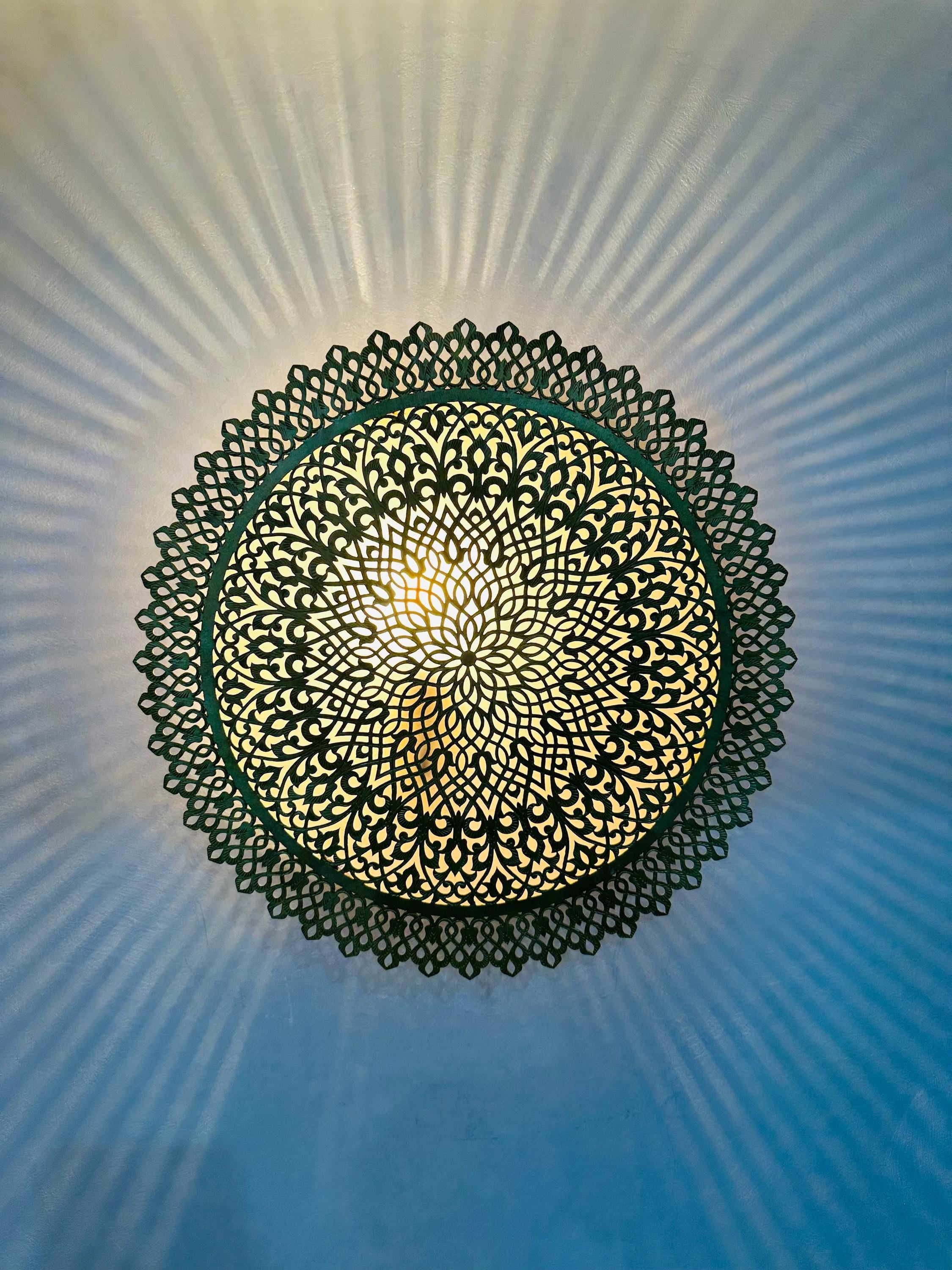 Handmade Brass Wall Sconce: Moroccan Light Decor