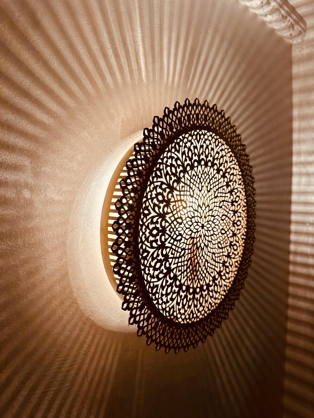 Handmade Brass Wall Sconce: Moroccan Light Decor