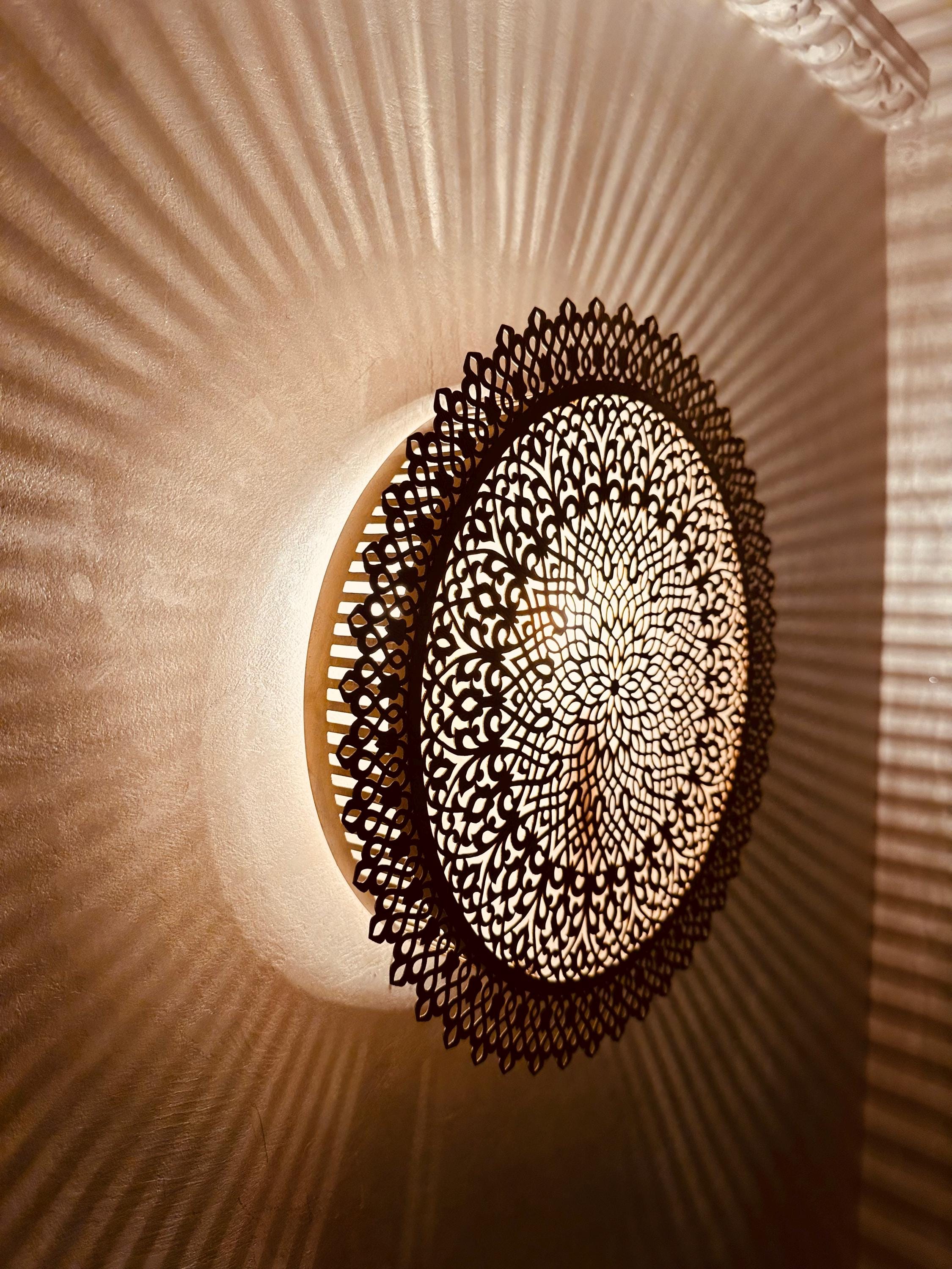 Handmade Brass Wall Sconce: Moroccan Light Decor