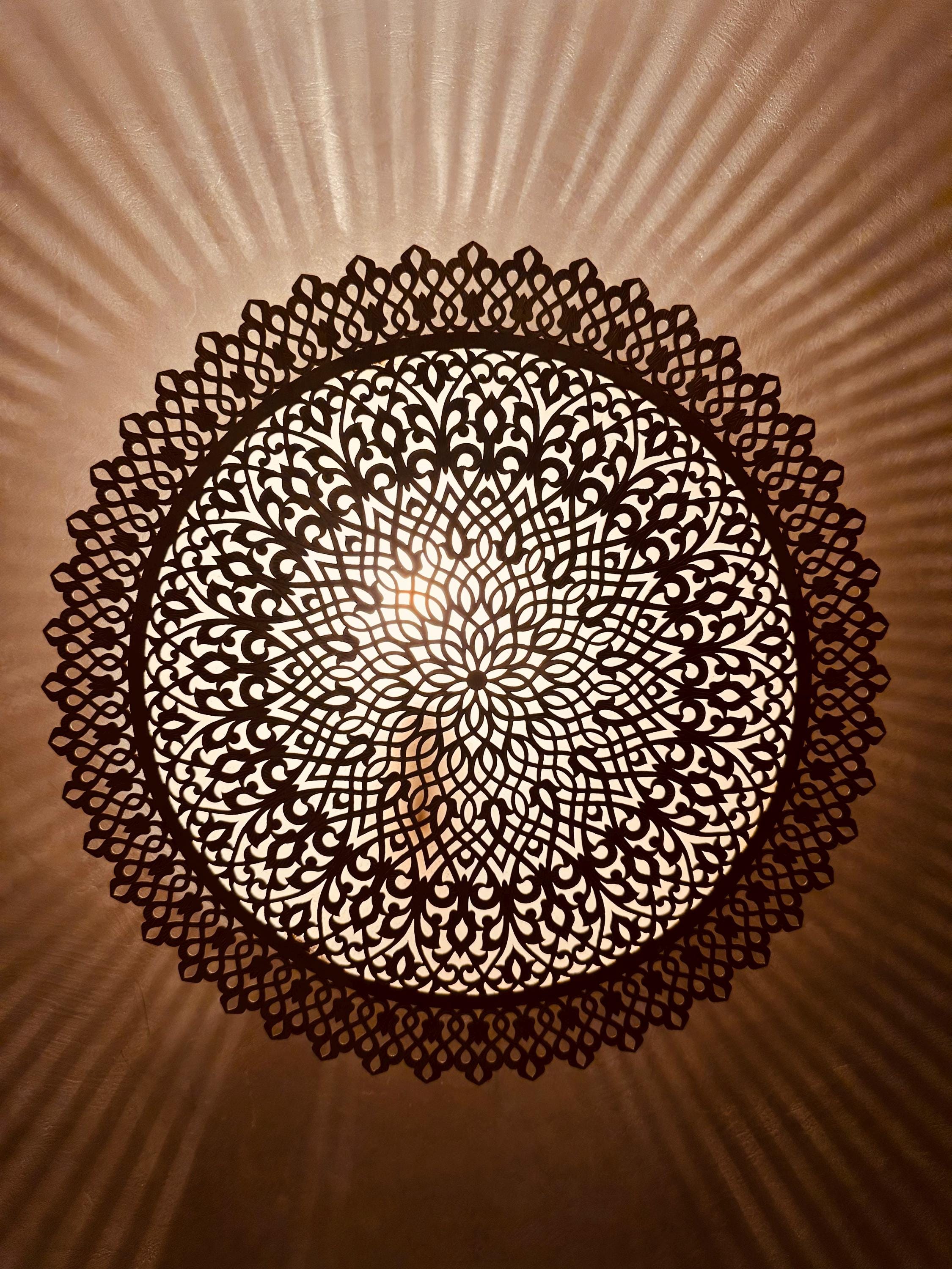 Handmade Brass Wall Sconce: Moroccan Light Decor