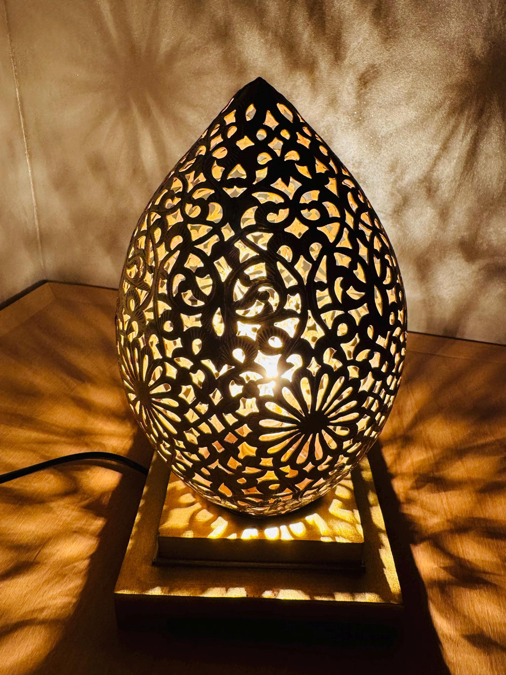 Handmade Brass Table Lamp: Moroccan Home Decor Lighting