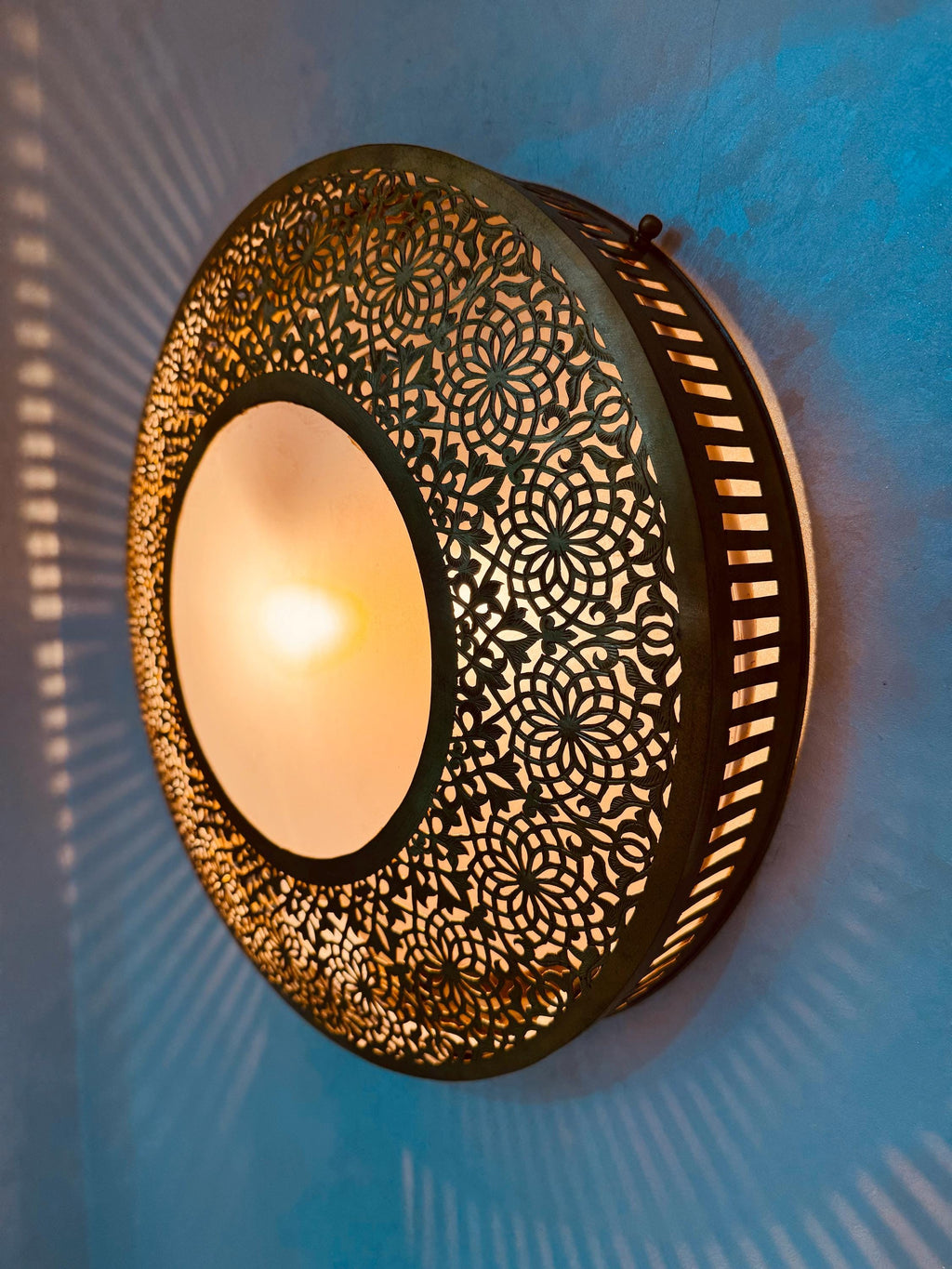 Handmade Brass Wall Sconce: Moroccan Decor Lighting Fixture