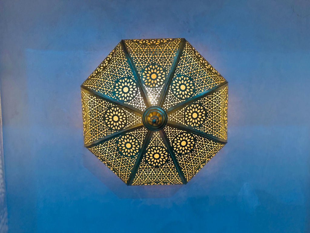 Handmade Brass Moroccan Ceiling Light: Pendant Lamp