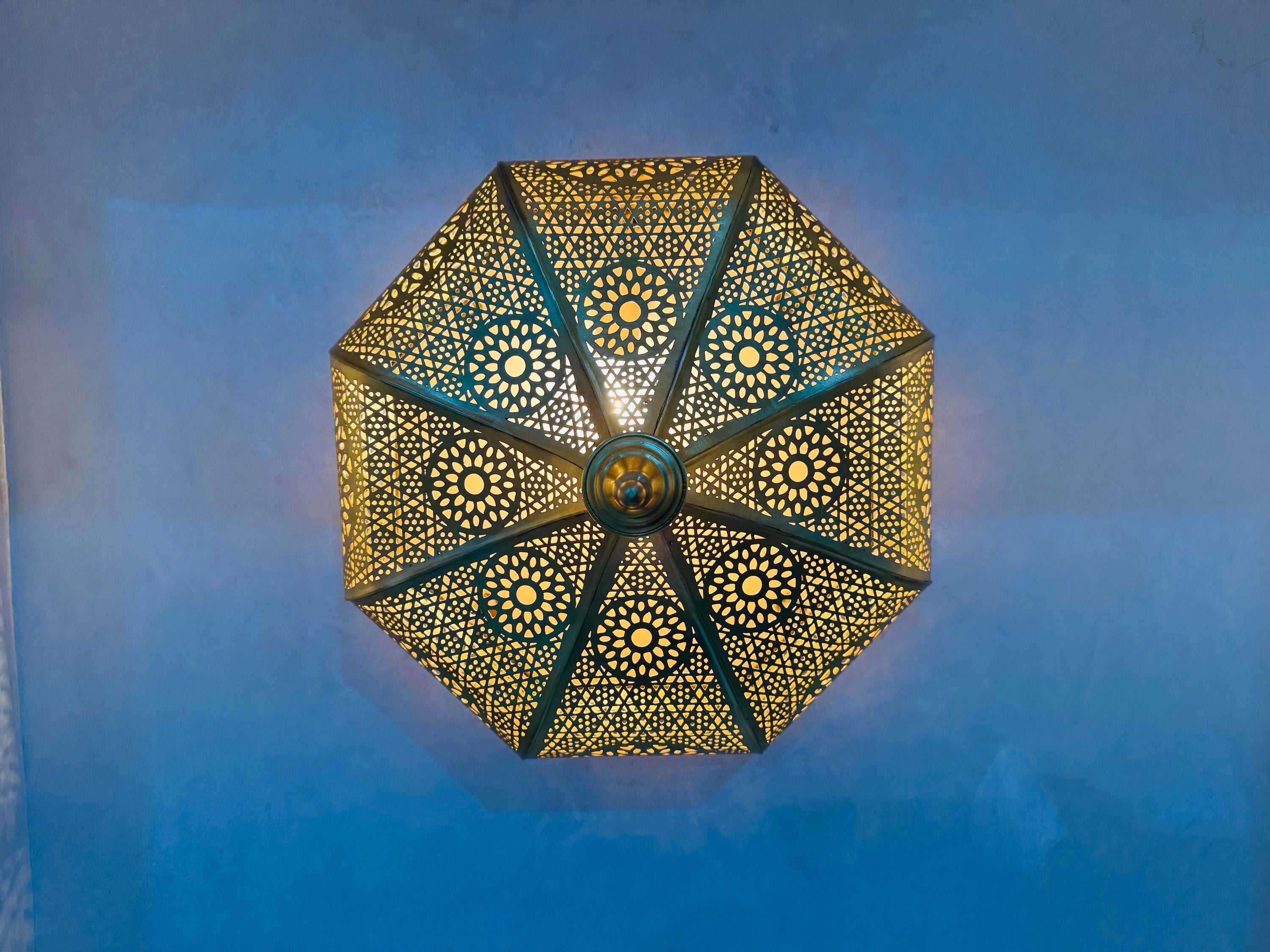 Handmade Brass Moroccan Ceiling Light: Pendant Lamp