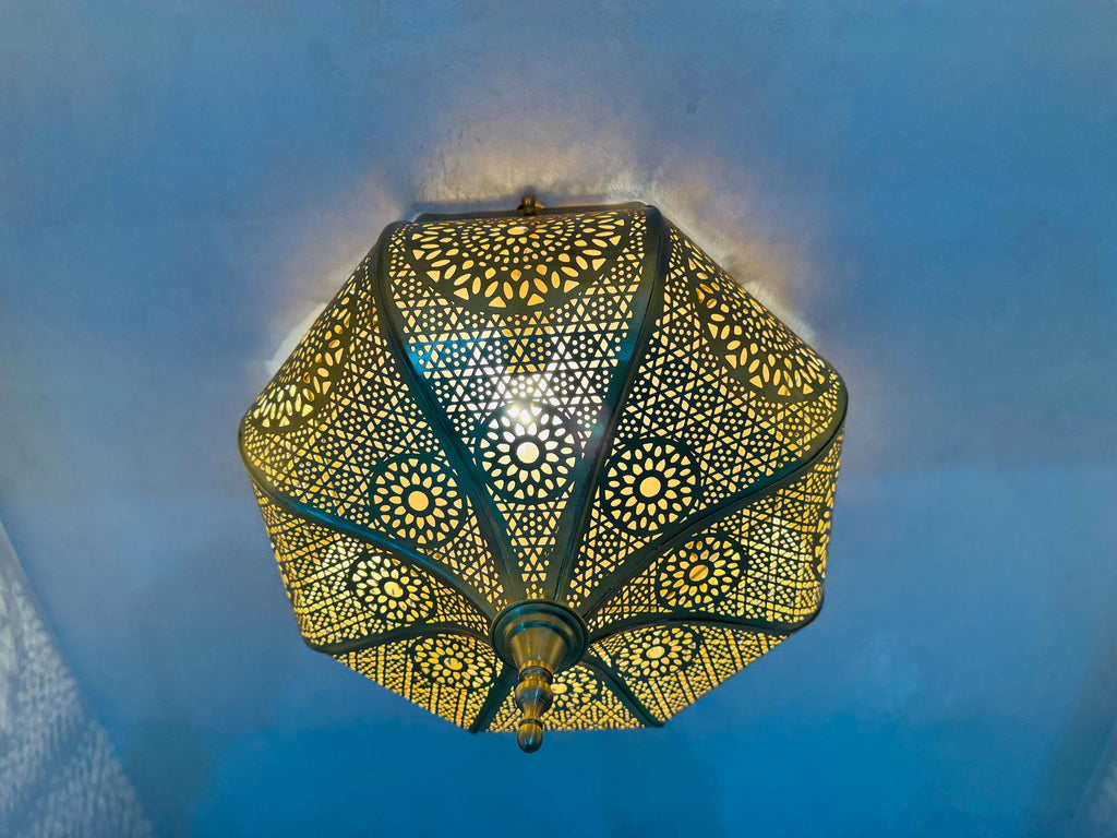 Handmade Brass Moroccan Ceiling Light: Pendant Lamp