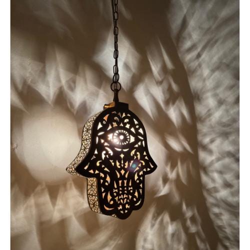 Handcrafted Copper Pendant Light: Moroccan Boho Home Decor