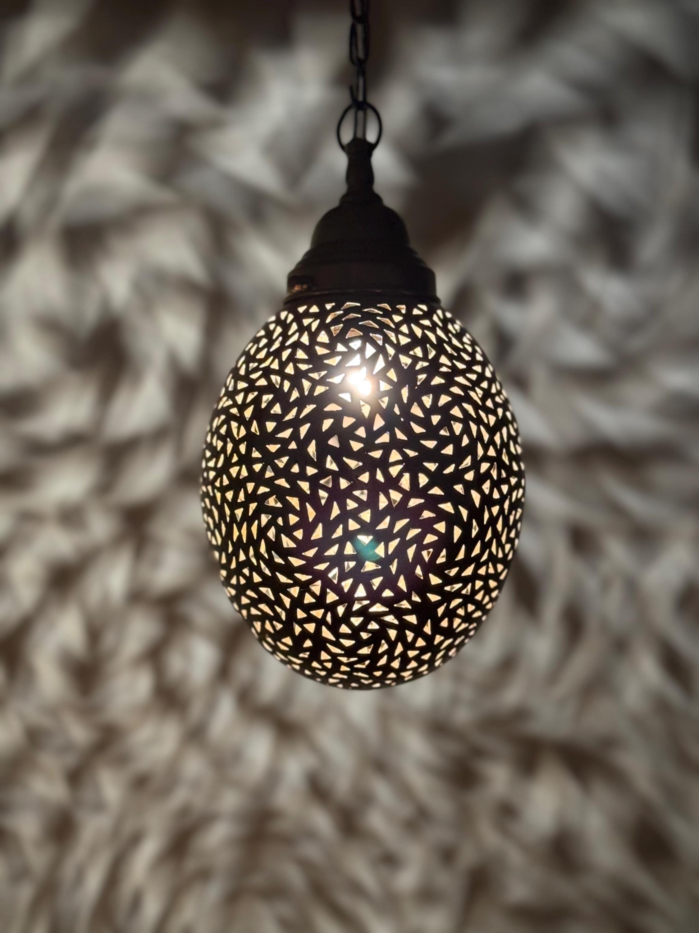 Handmade Moroccan Brass Pendant Lamp: Decorative Ceiling Light