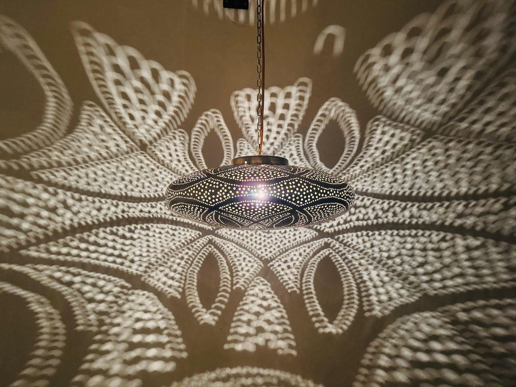 Handcrafted Moroccan Brass Pendant Light: Custom Hanging Lamp
