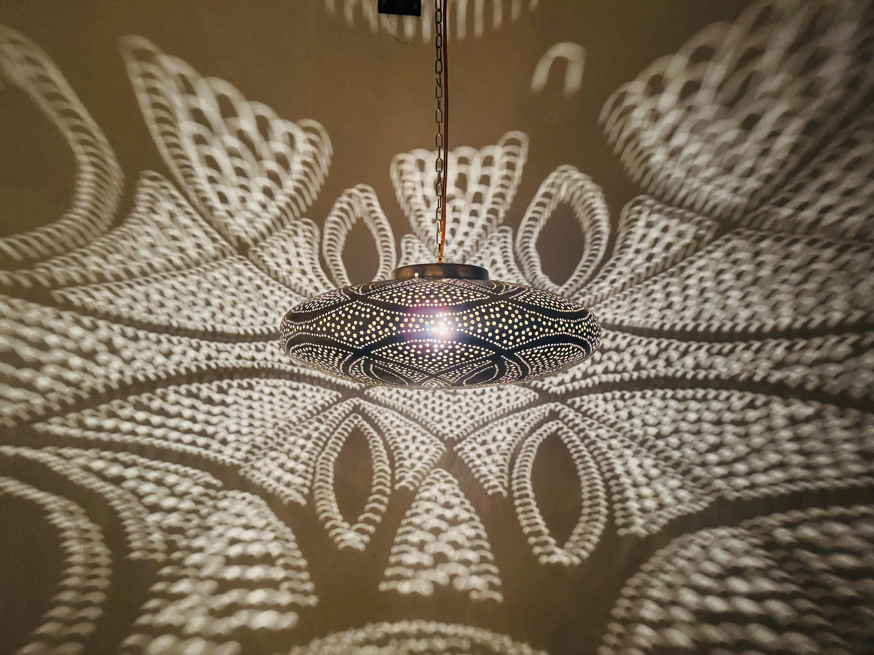 Handcrafted Moroccan Brass Pendant Light: Custom Hanging Lamp