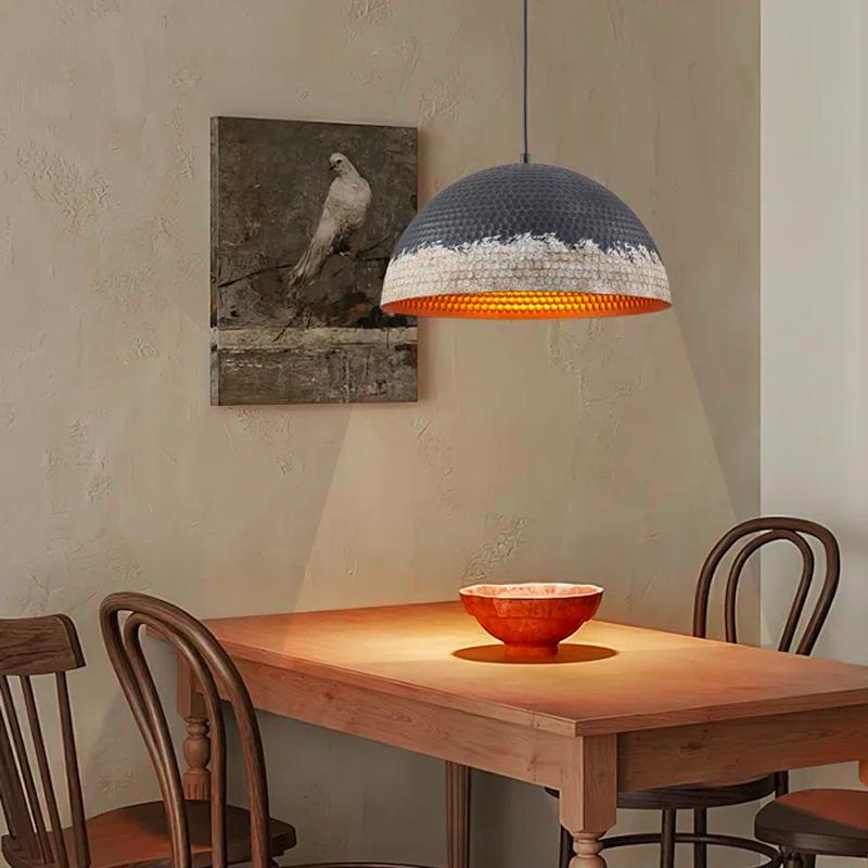 Handmade Oxidized Copper Pendant Light: Rustic Farmhouse Dome Fixture