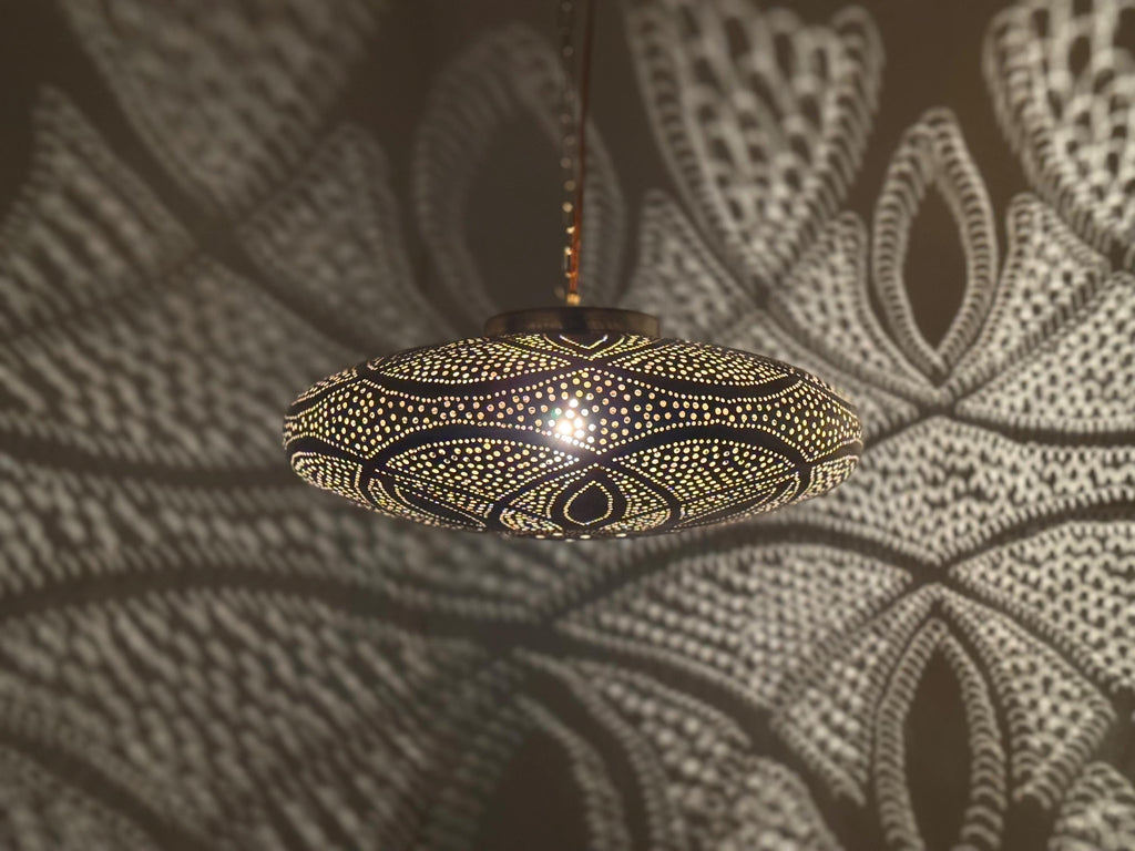 Handcrafted Moroccan Brass Pendant Light: Custom Hanging Lamp