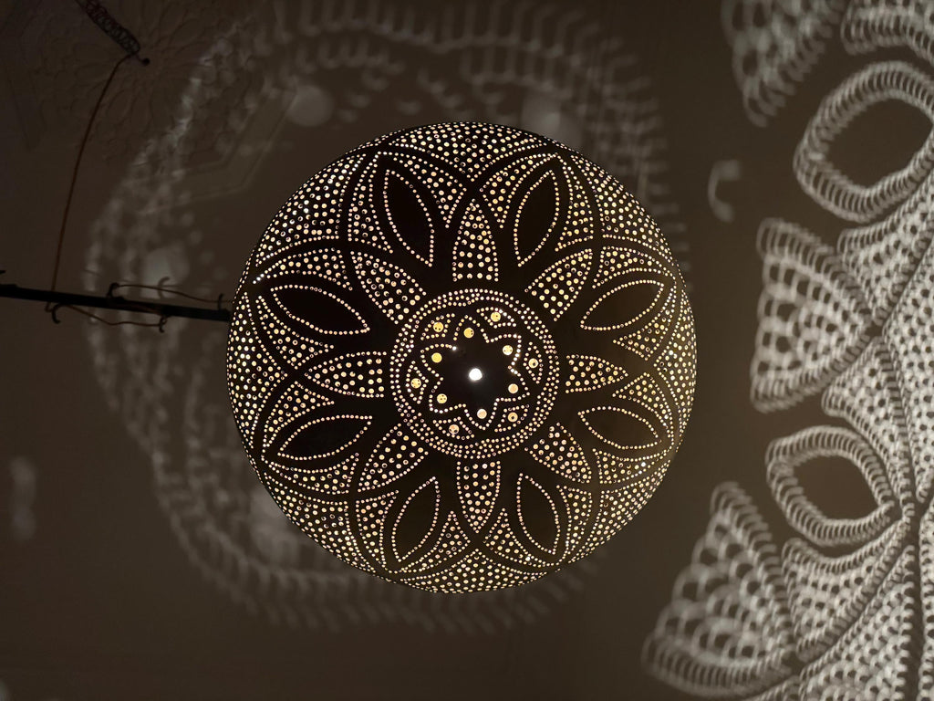 Handcrafted Moroccan Brass Pendant Light: Custom Hanging Lamp