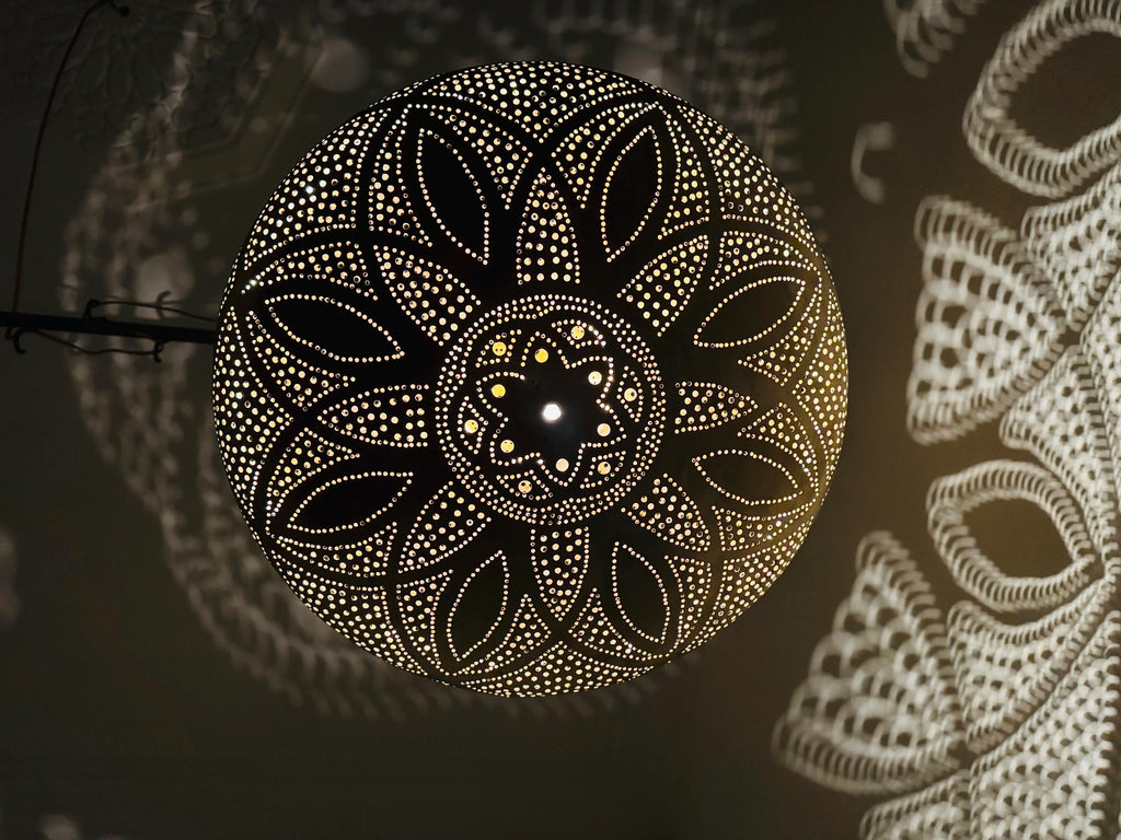 Handcrafted Moroccan Brass Pendant Light: Custom Hanging Lamp