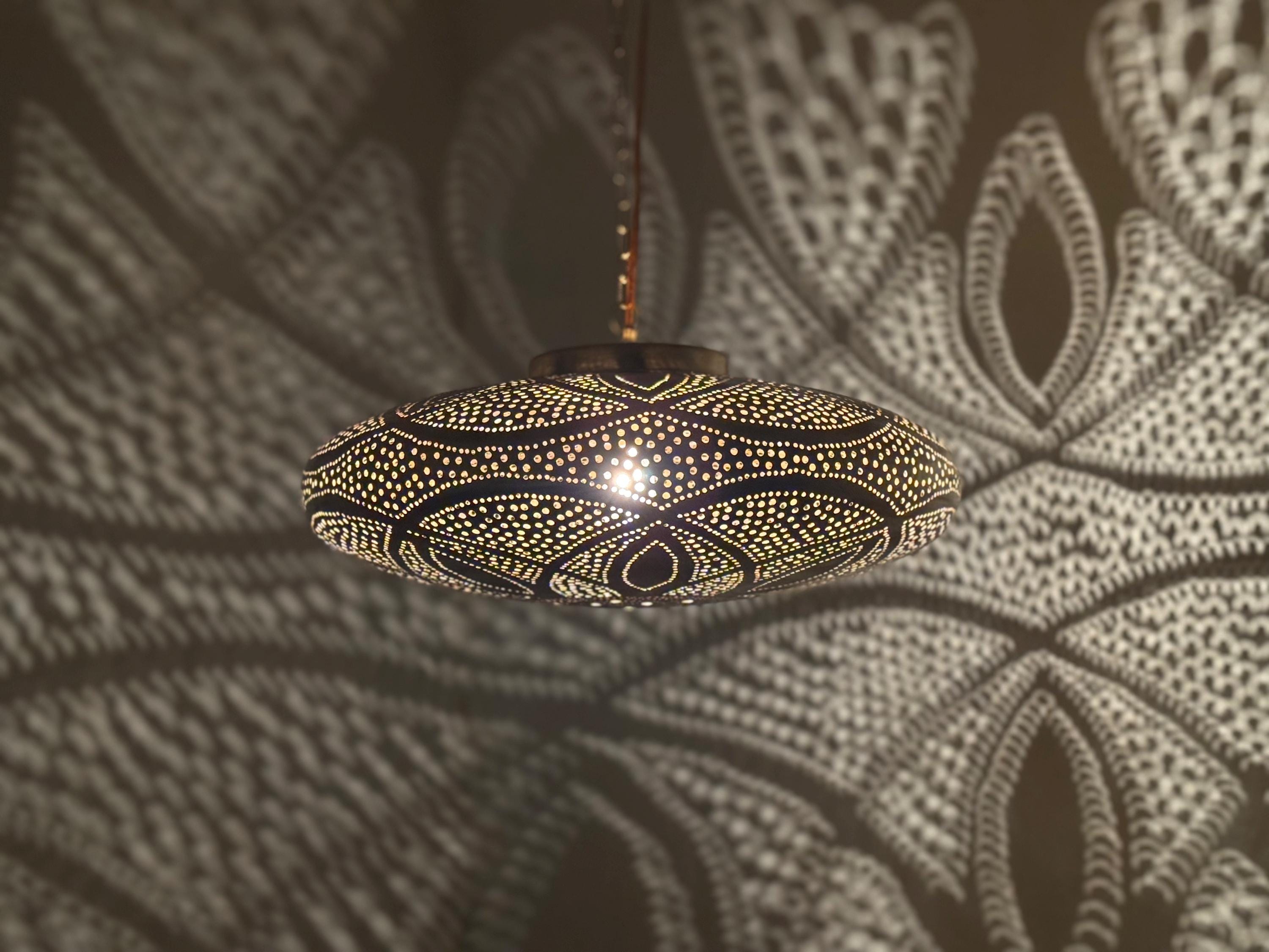 Handcrafted Moroccan Brass Pendant Light: Custom Hanging Lamp
