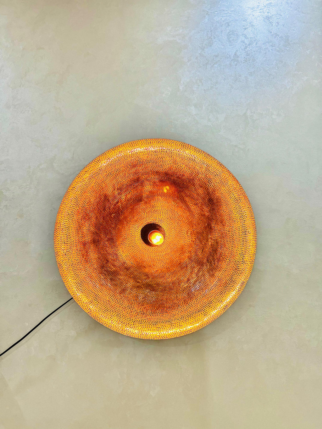 Handmade Moroccan Brass Wall Sconce: Boho Floral Light Fixture