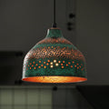 Blue Patina Copper Pendant Light: Rustic Dome Hanging Fixture
