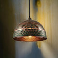 Handmade Oxidized Copper Dome Pendant Light: Antique Brass Patina