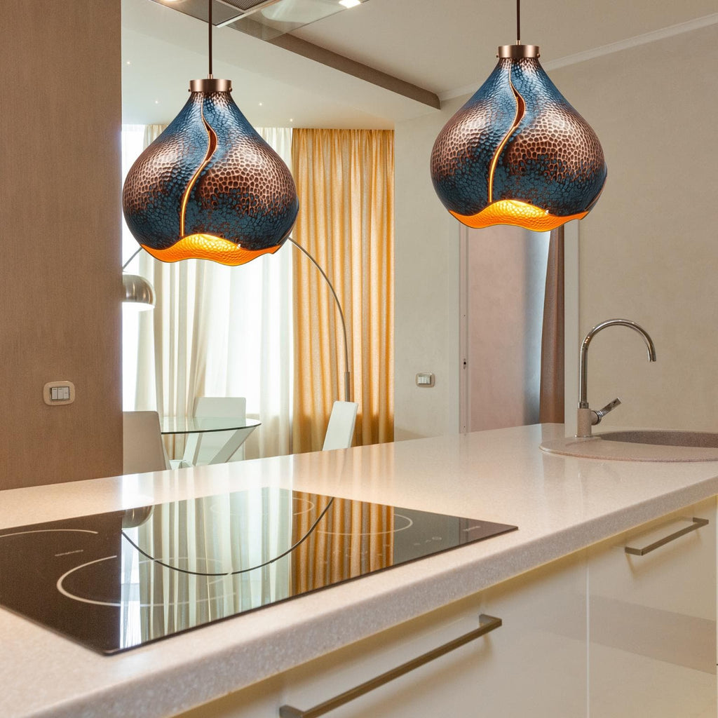 Hand-Hammered Copper Pendant Light: Moroccan Patina, Artisan Fixture