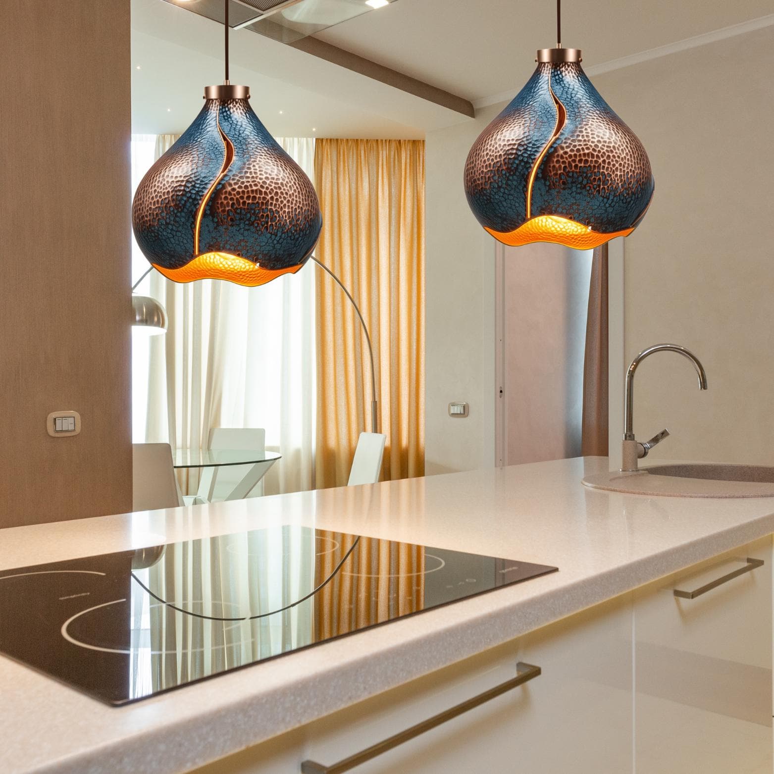Hand-Hammered Copper Pendant Light: Moroccan Patina, Artisan Fixture