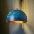 Handmade White Dome Pendant Light: Rustic Farmhouse Kitchen Lighting