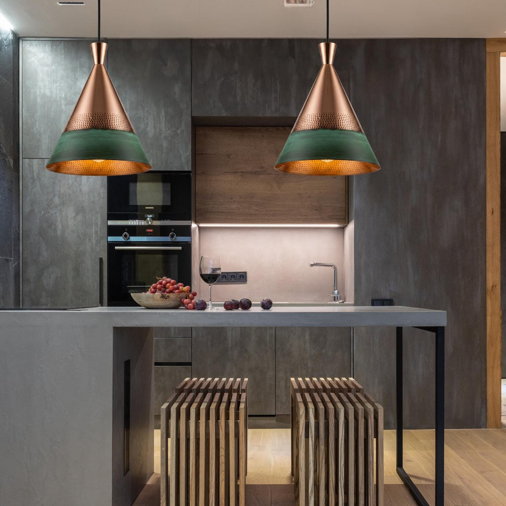 Verdant Copper Cone Pendant Light: Mid-Century Modern Kitchen Lighting