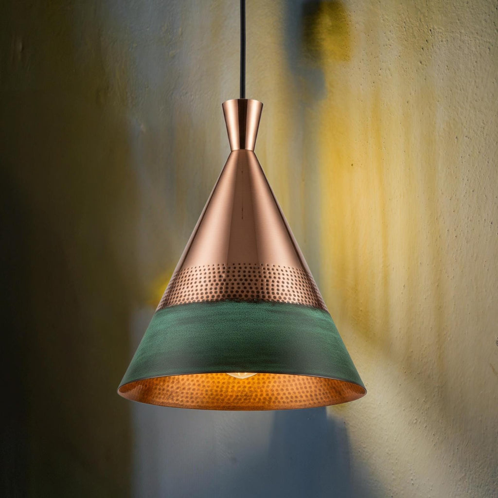 Verdant Copper Cone Pendant Light: Mid-Century Modern Kitchen Lighting