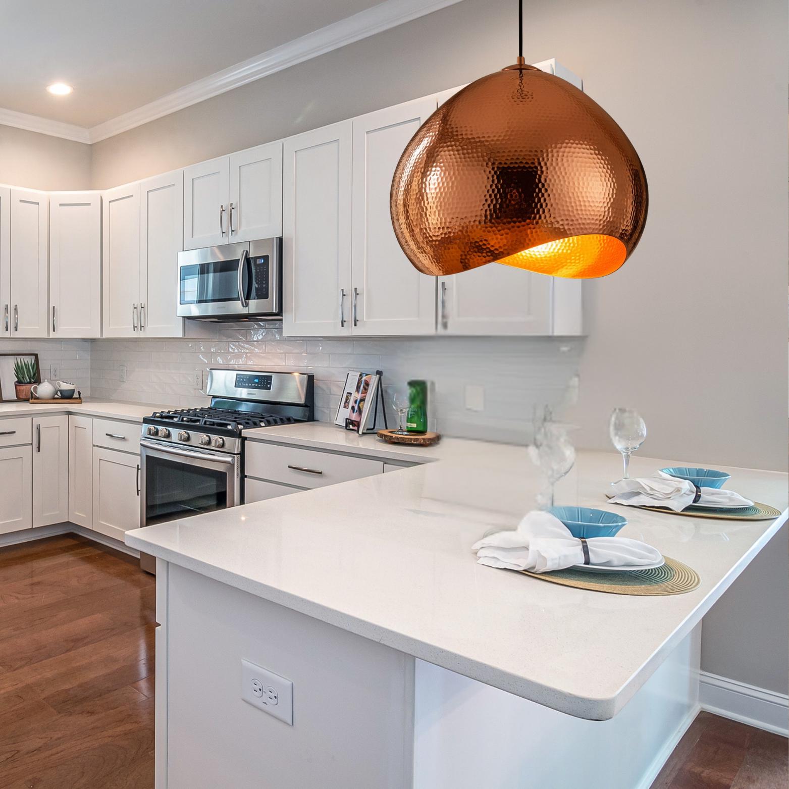 Hand Hammered Copper Pendant Light: Moroccan Sculptural Lighting