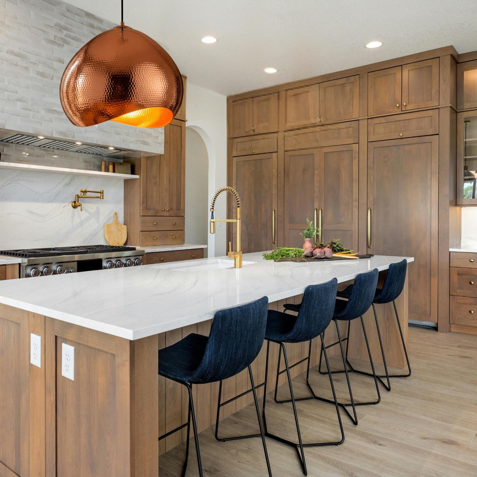 Hand Hammered Copper Pendant Light: Moroccan Sculptural Lighting