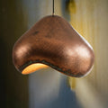Hand-Hammered Copper Cloud Lamp: Asymmetrical Patina Pendant Light