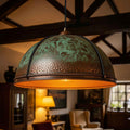 Moroccan Pendant Light: Hand-Perforated Brass Dome, Black Exterior