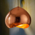 Hand Hammered Copper Pendant Light: Moroccan Sculptural Lighting