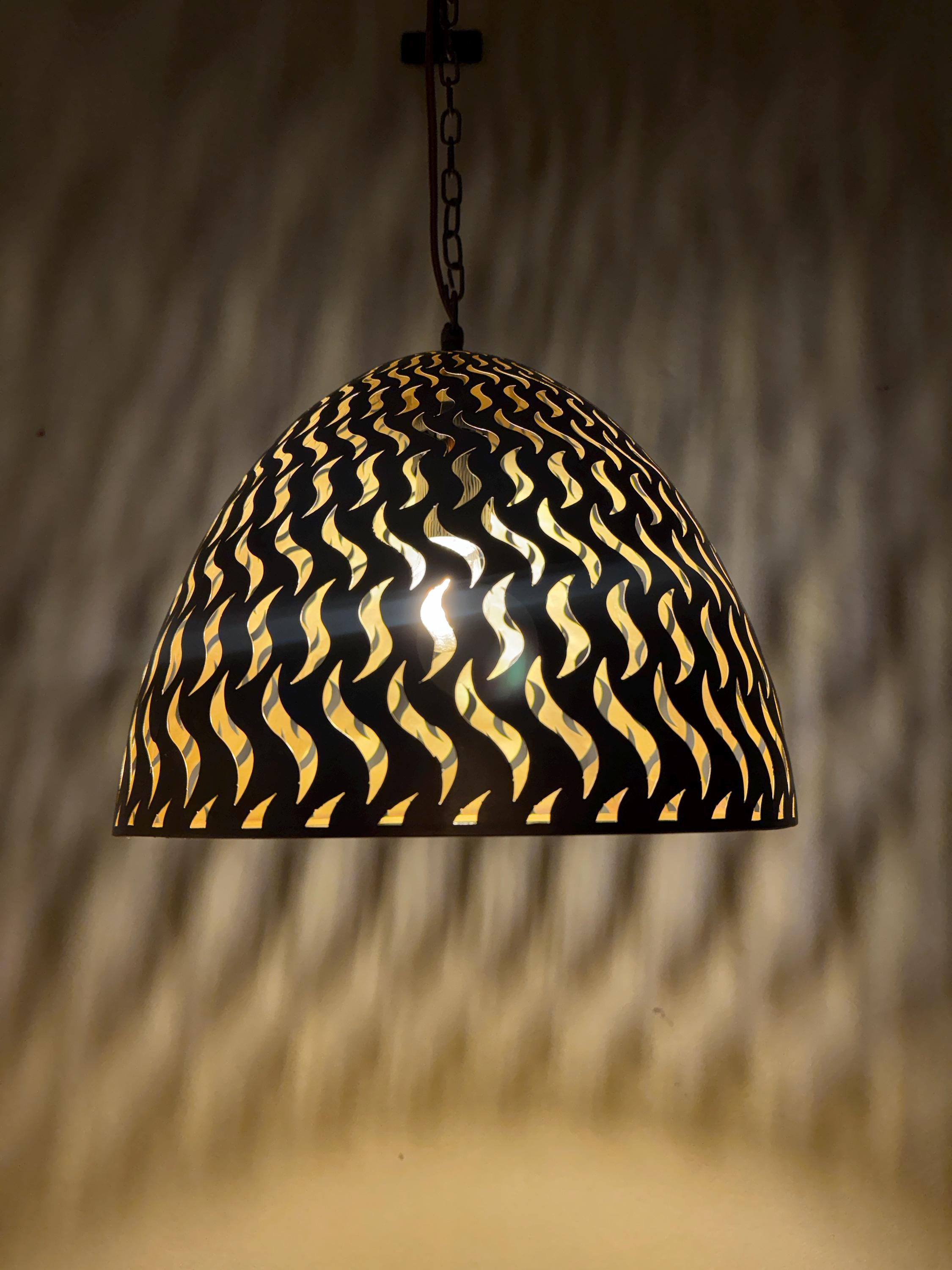 Moroccan Brass Ceiling Lamp | Handmade Geometric Shadow Chandelier | Artisan Star Light | Marrakech Crafts