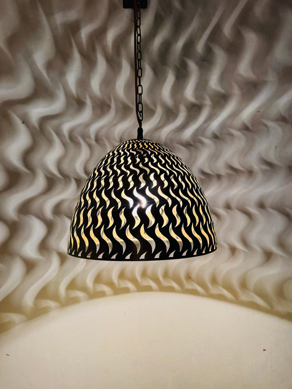 Moroccan Brass Ceiling Lamp | Handmade Geometric Shadow Chandelier | Artisan Star Light | Marrakech Crafts