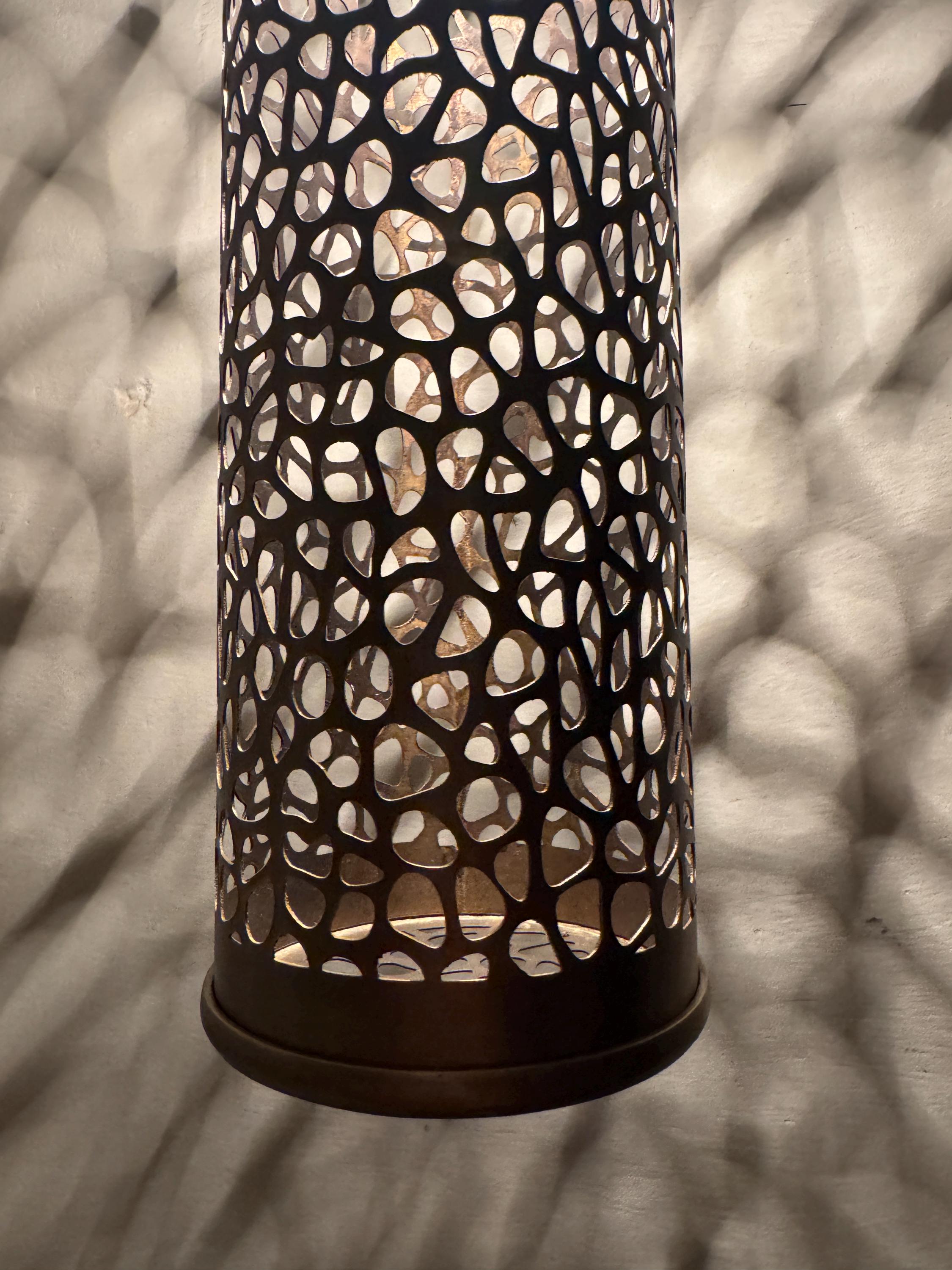 Handcrafted Moroccan Brass Pendant Light - Cylinder Shape - Custom Finish