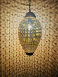 Handcrafted Moroccan Brass Pendant Light: Ornate Ceiling Lamp