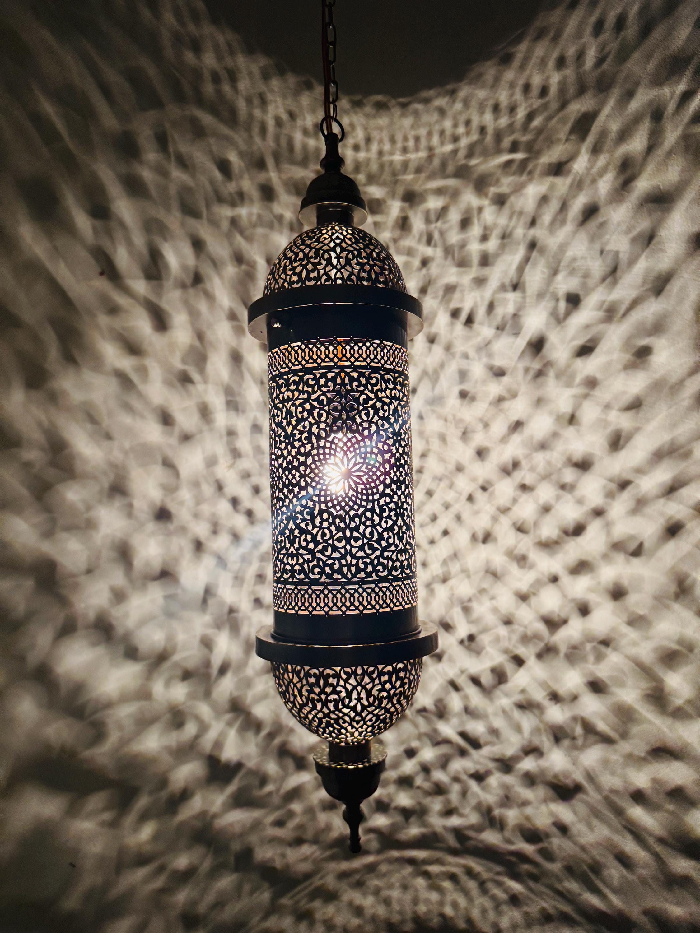 Handmade Moroccan Brass Pendant Light: Ornate Chandelier,