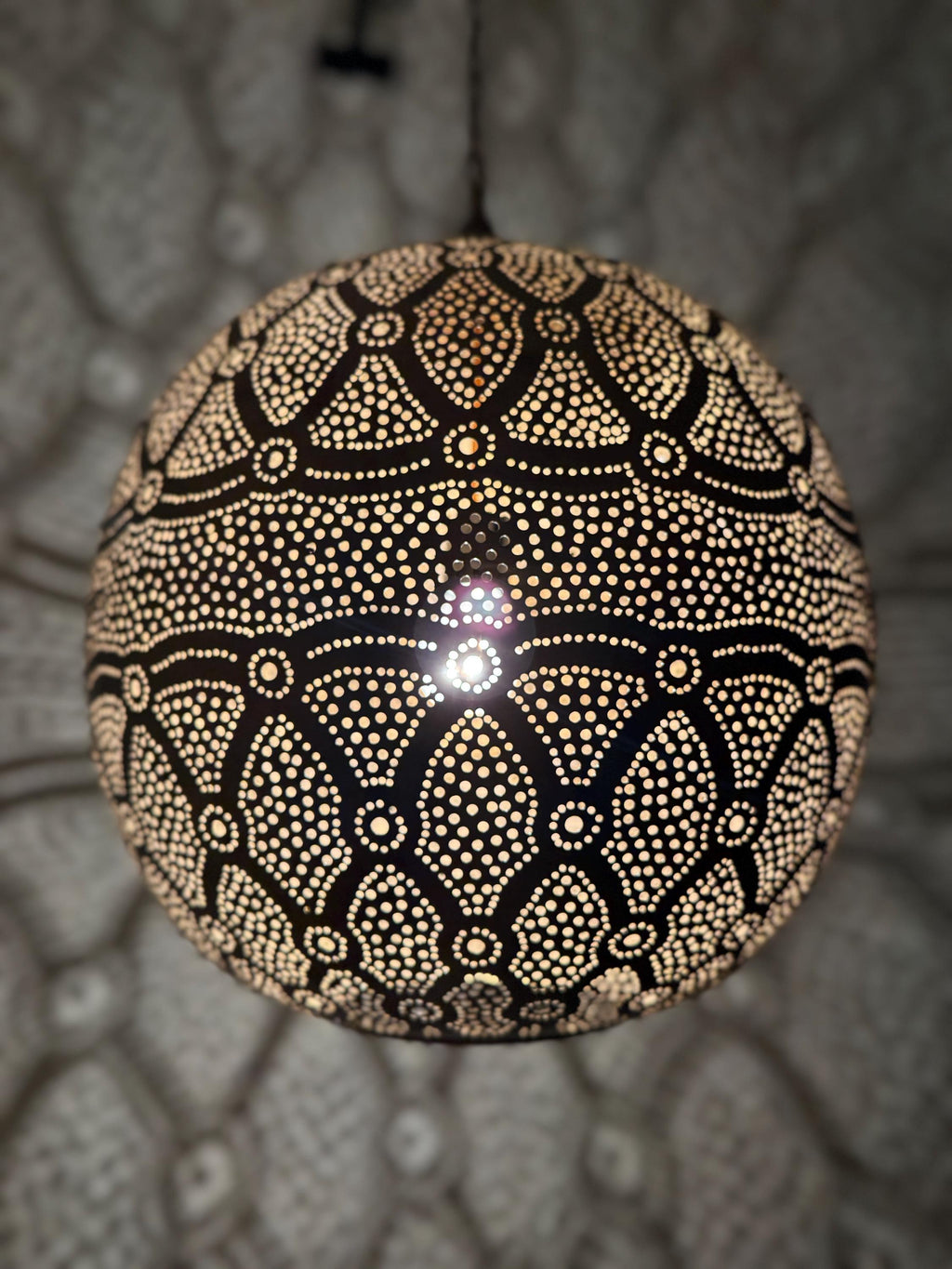 Moroccan Teardrop Pendant | Antique Brass Kitchen Island Light | Hand-Etched Filigree Lamp | Marrakech Craft