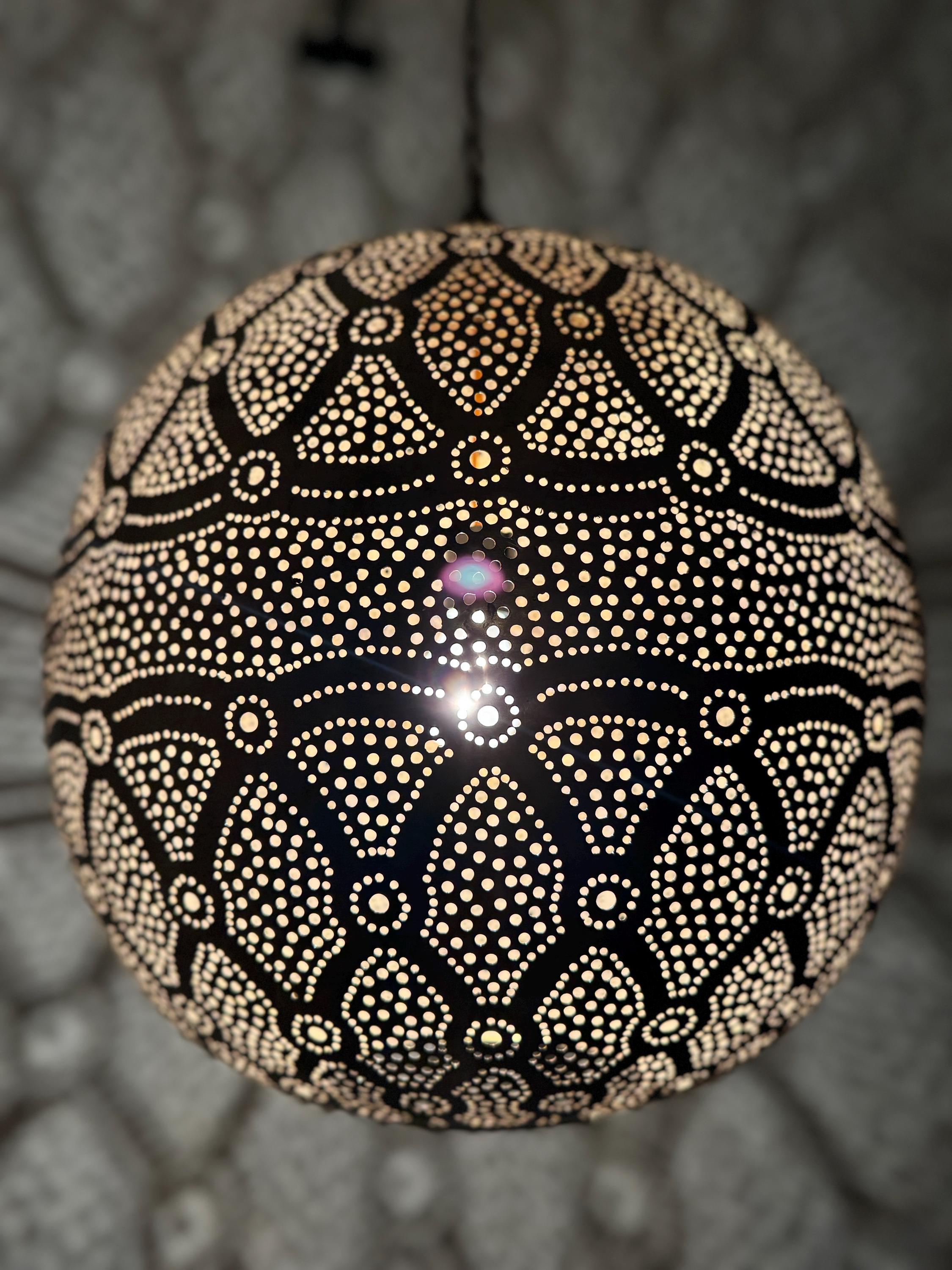 Moroccan Teardrop Pendant | Antique Brass Kitchen Island Light | Hand-Etched Filigree Lamp | Marrakech Craft