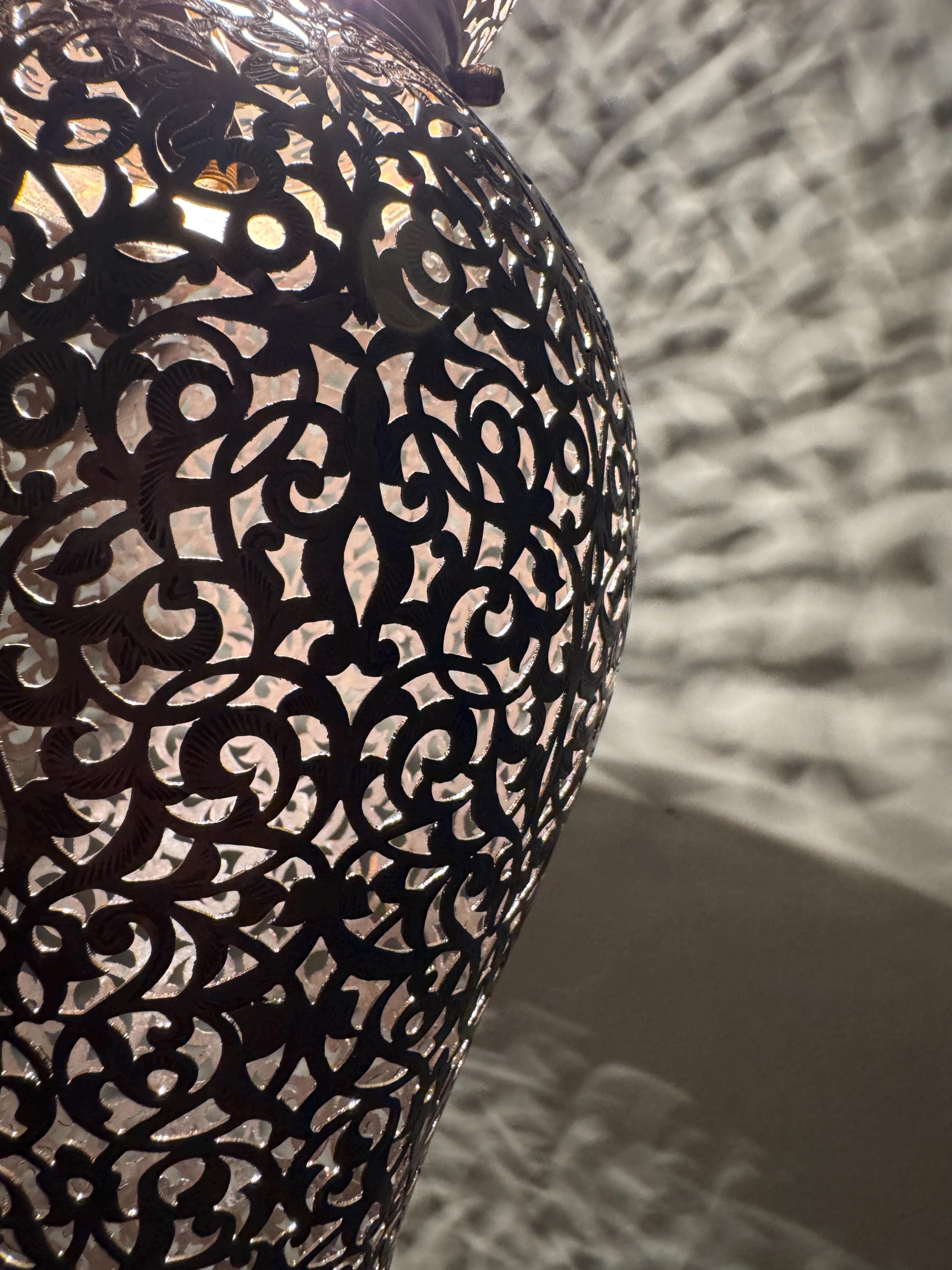 Handcrafted Moroccan Brass Pendant Light - Customizable Size & Finish