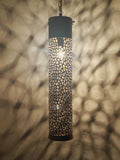 Handcrafted Moroccan Brass Pendant Light - Cylinder Shape - Custom Finish