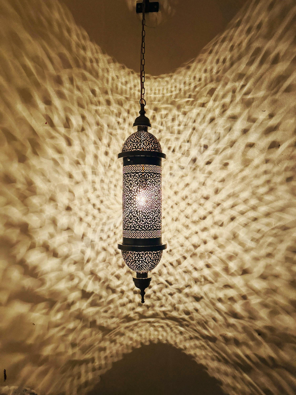 Handmade Moroccan Brass Pendant Light: Ornate Chandelier,