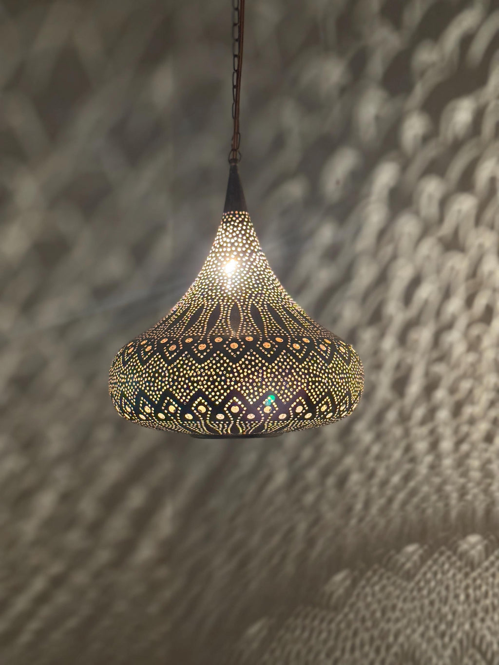 Moroccan Brass Pendant Light: Handmade Ceiling Lamp