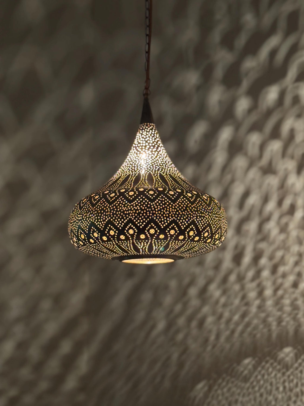 Moroccan Brass Pendant Light: Handmade Ceiling Lamp