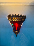 Moroccan Brass Wall Sconce: Handmade Oriental Lighting, E14 Bulb Included