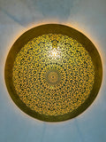 Handcrafted Moroccan Brass Wall Sconce: round wall Lighting