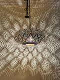 Handcrafted Moroccan Brass Pendant Light - Rustic Ceiling Lamp