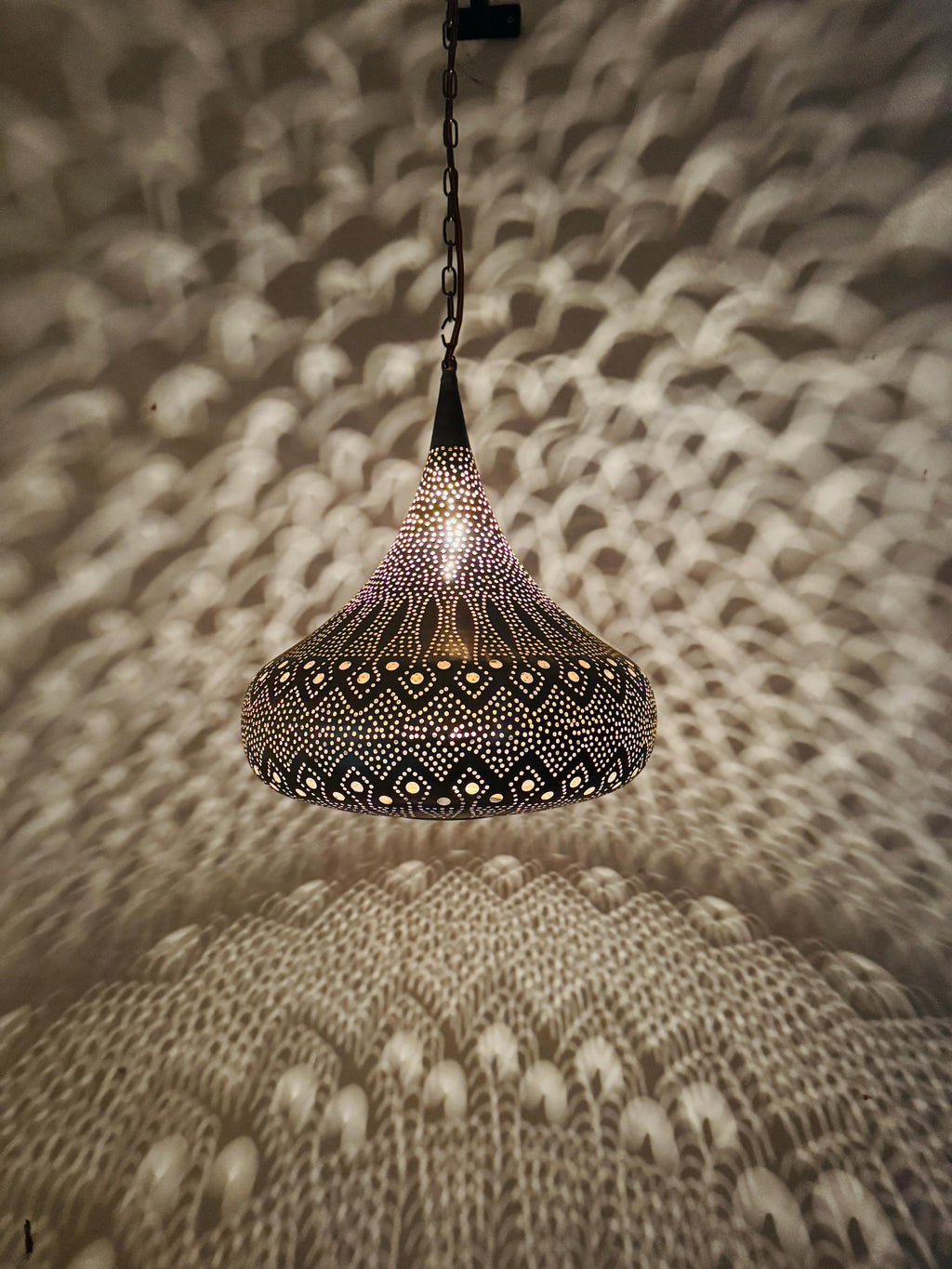 Moroccan Brass Pendant Light: Handmade Ceiling Lamp