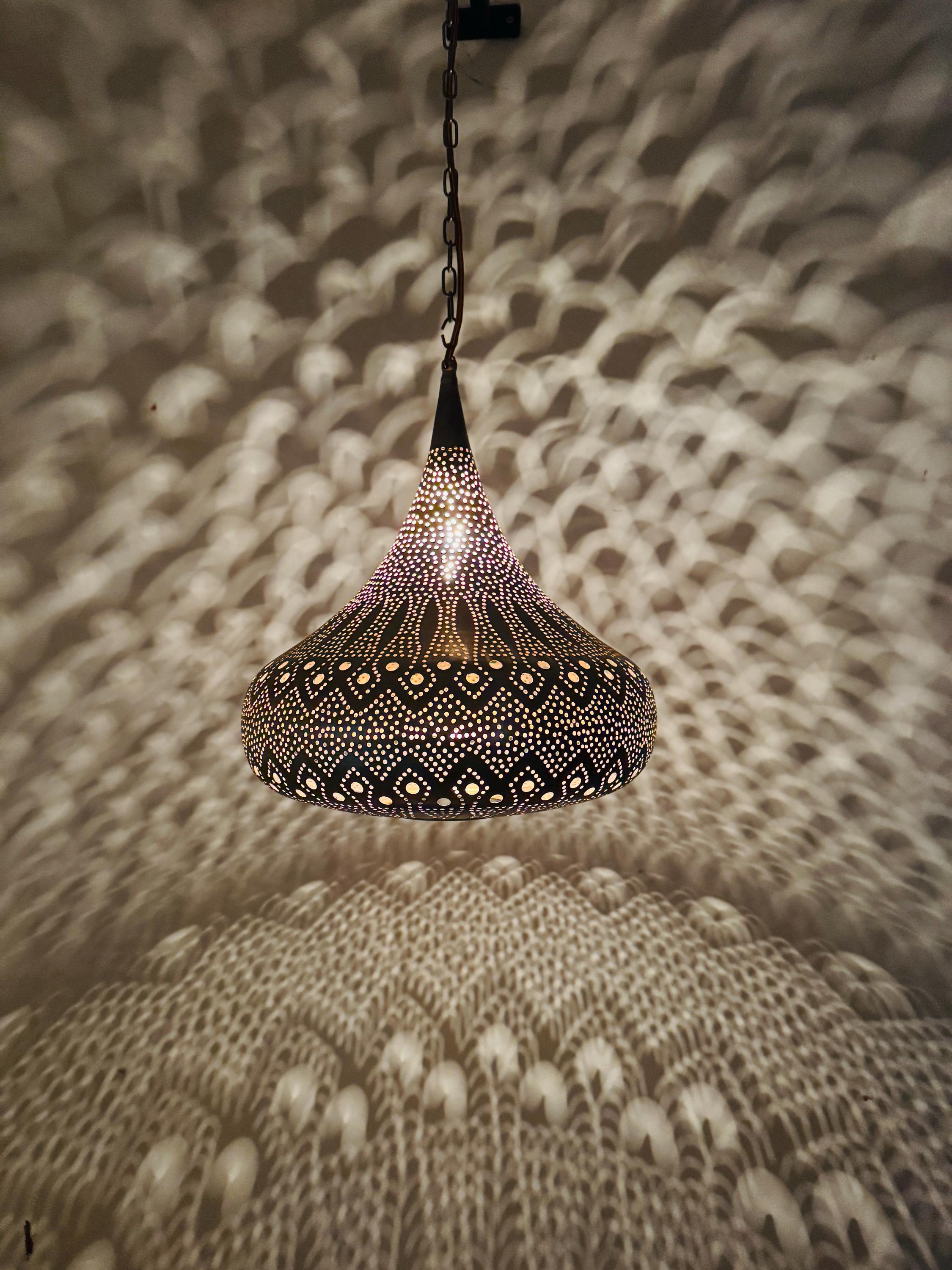 Moroccan Brass Pendant Light: Handmade Ceiling Lamp