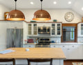 Set OFf 2 Copper Dome Pendant Light: Coastal Kitchen Lighting